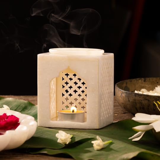 RM 4-Inch White Marble Candle Holder Set – Handcrafted Tealight Holders for Home Decor, Festive Centerpieces, Meditation & Gifting | Rameshwaram Marble