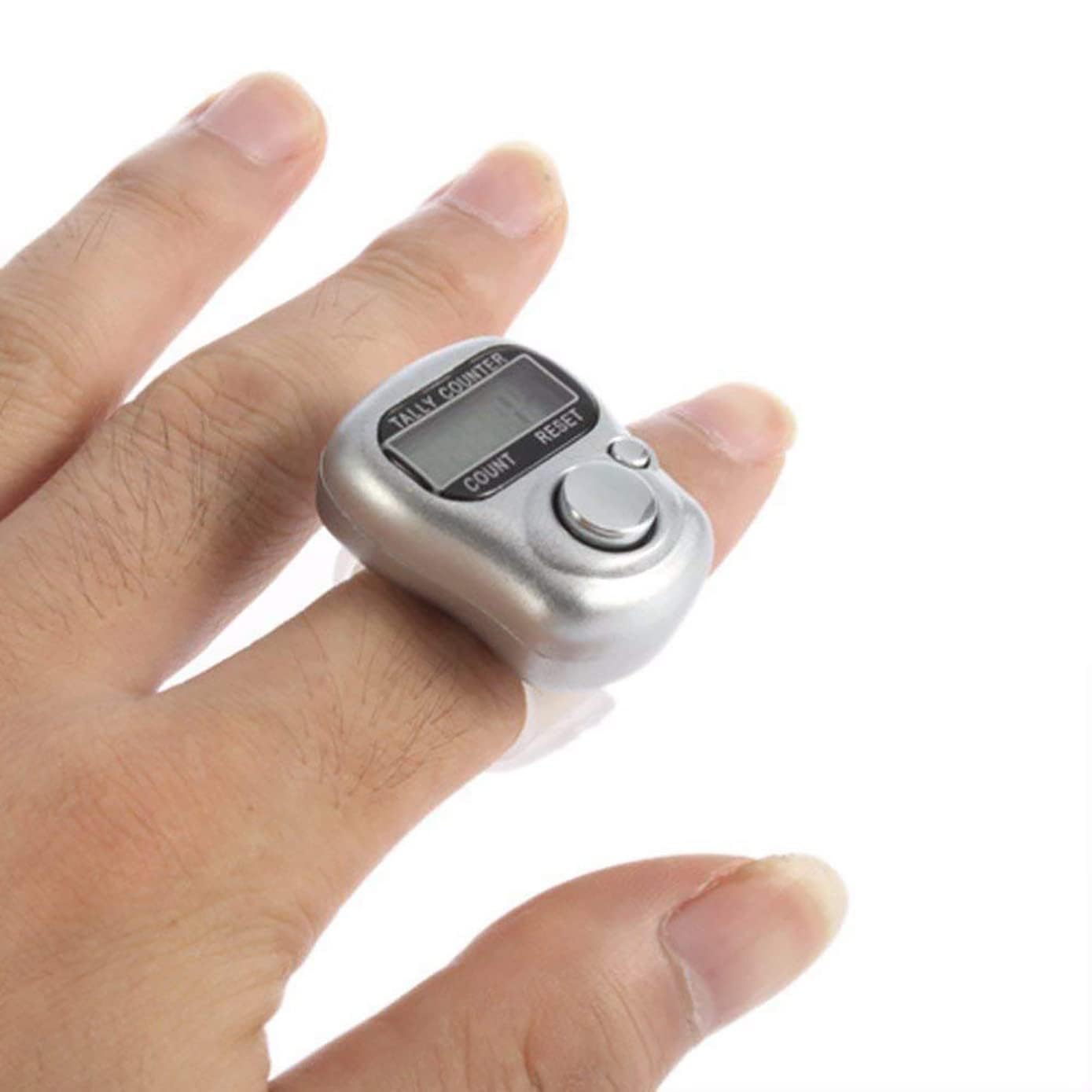 QEEIG Multiuse Finger Counter Portable Hand Finger Ring Counting Machine Digital Head Electronic Tally Counter Jap Counting Device for Mantra Jaap Multi-Colour | 11 cm | Pack of - 02| Rose KULI