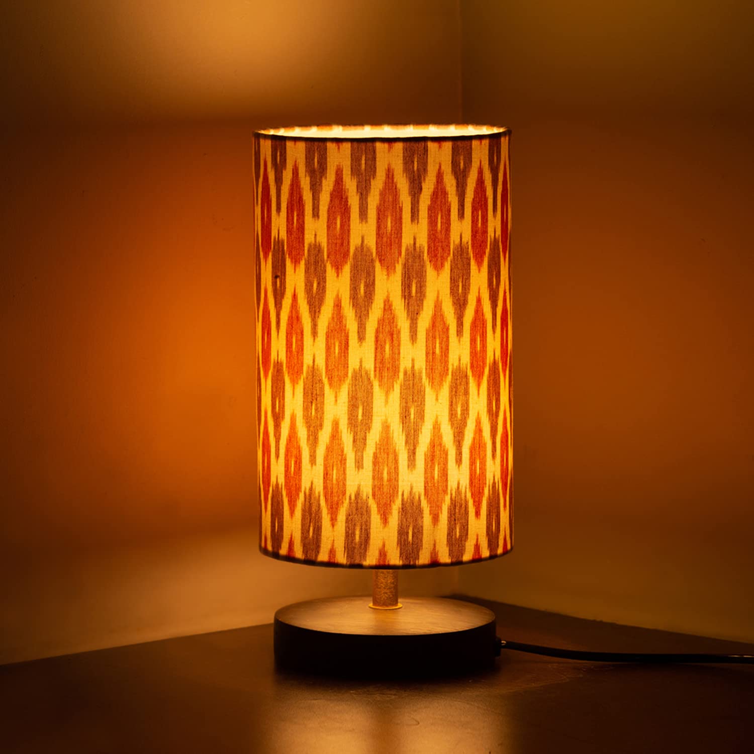 ExclusiveLane 'Paisely' Wooden Bedside LED Table Lamp Side Table Lamp for Bedroom&Living Room(14 Inch,Wood,Without Bulb,Pack of 1)|Table Lamps for Home Decoration Office Study Side Lamp