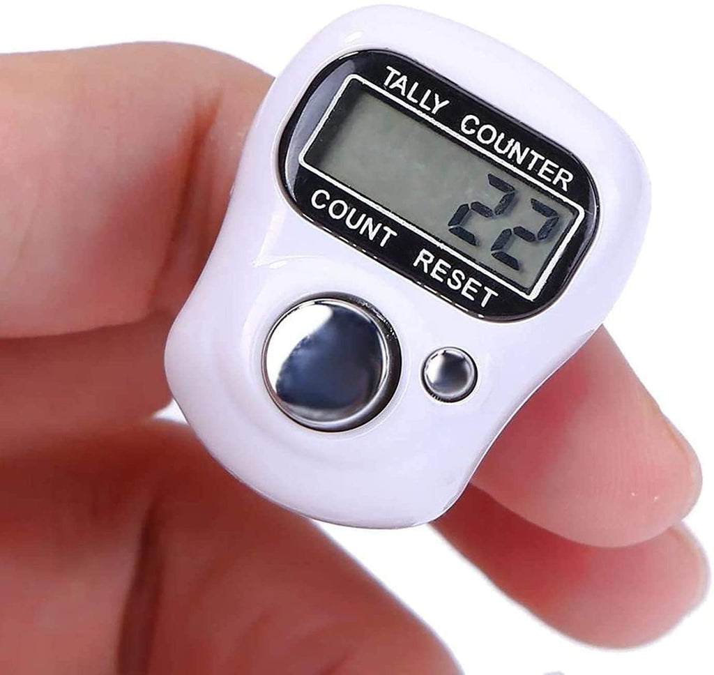 QEEIG Multiuse Finger Counter Portable Hand Finger Ring Counting Machine Digital Head Electronic Tally Counter Jap Counting Device for Mantra Jaap Multi-Colour | 11 cm | Pack of - 02| Rose KULI