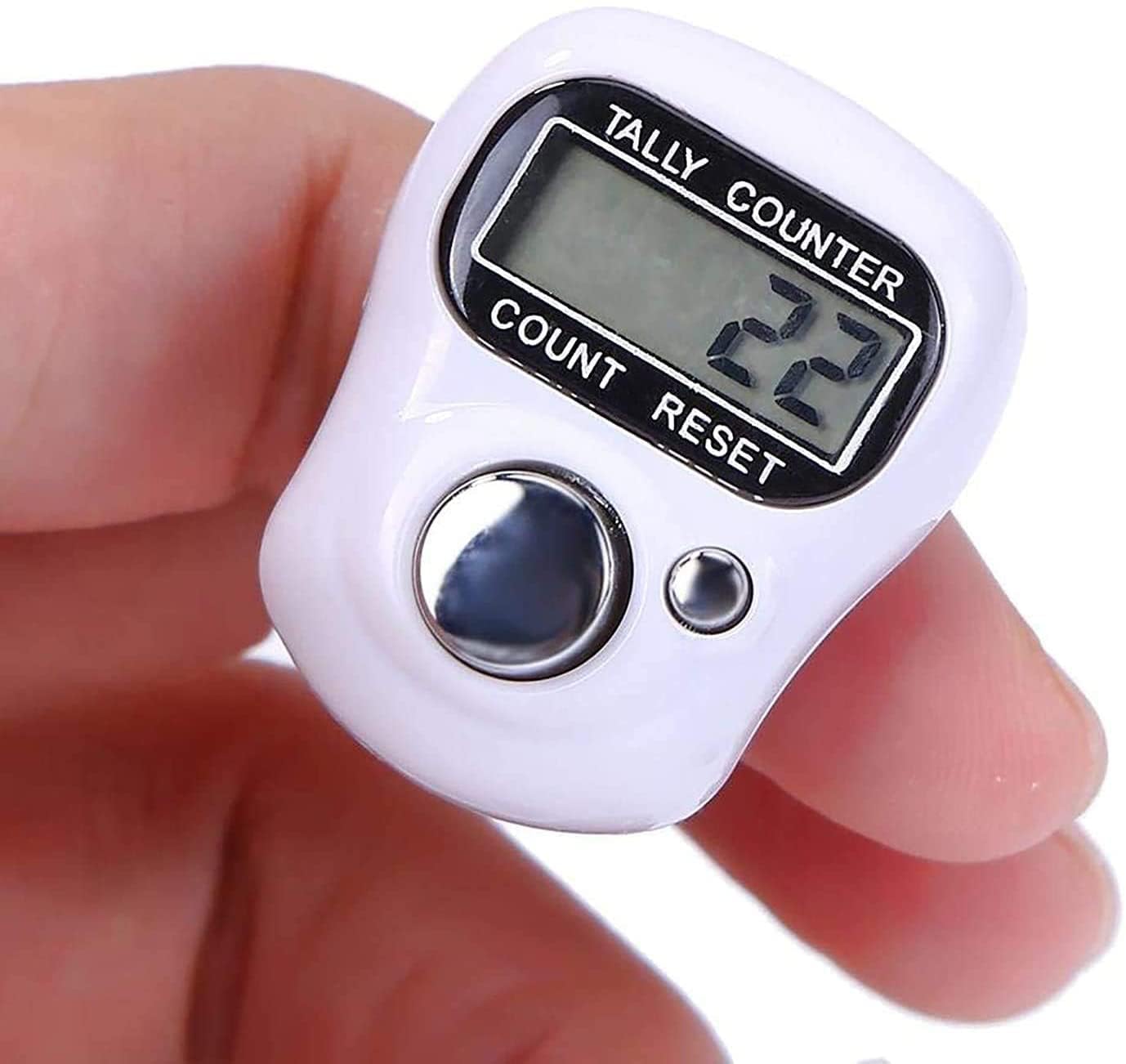 QEEIG Multiuse Finger Counter Portable Hand Finger Ring Counting Machine Digital Head Electronic Tally Counter Jap Counting Device for Mantra Jaap Multi-Colour | 11 cm | Pack of - 02| Rose KULI