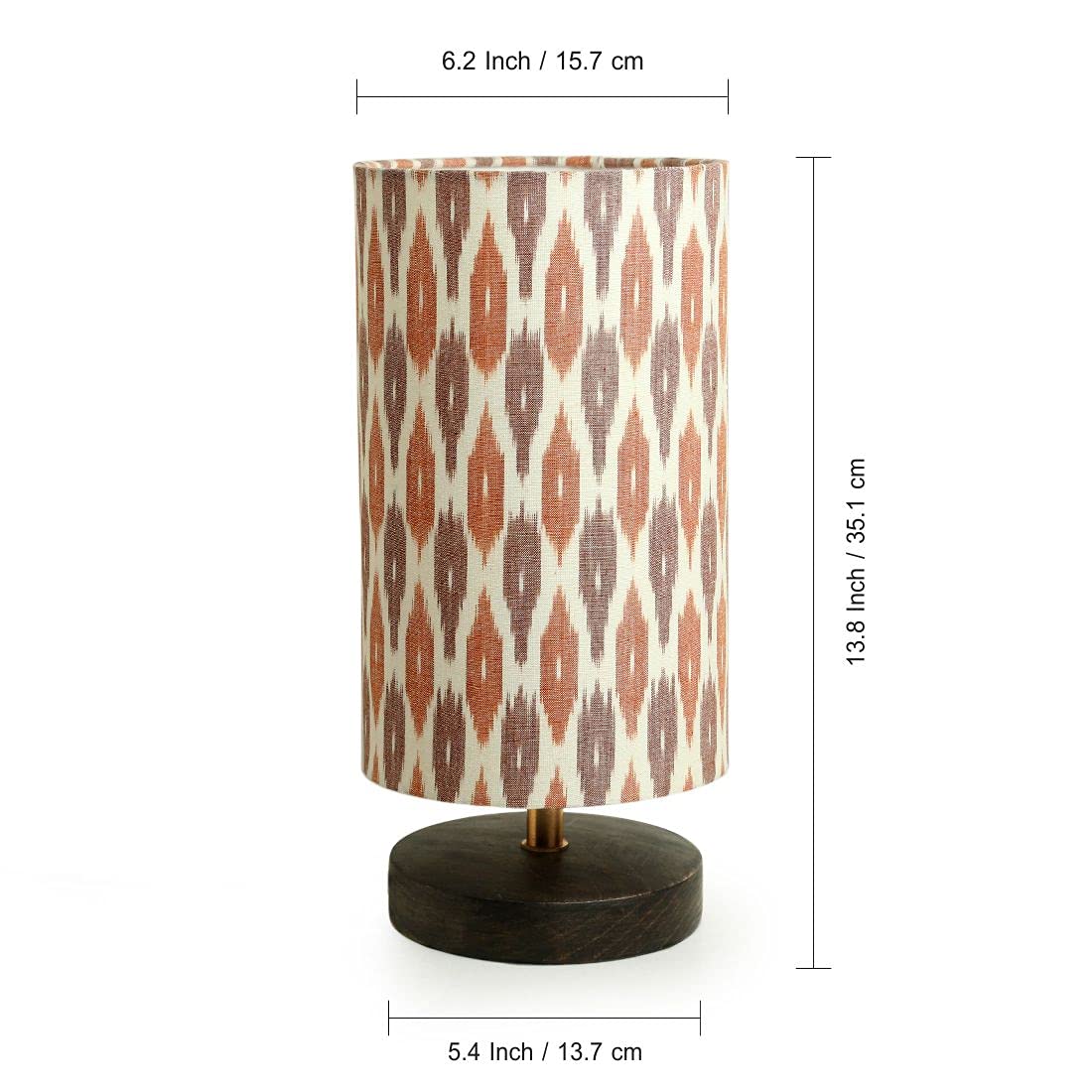 ExclusiveLane 'Paisely' Wooden Bedside LED Table Lamp Side Table Lamp for Bedroom&Living Room(14 Inch,Wood,Without Bulb,Pack of 1)|Table Lamps for Home Decoration Office Study Side Lamp