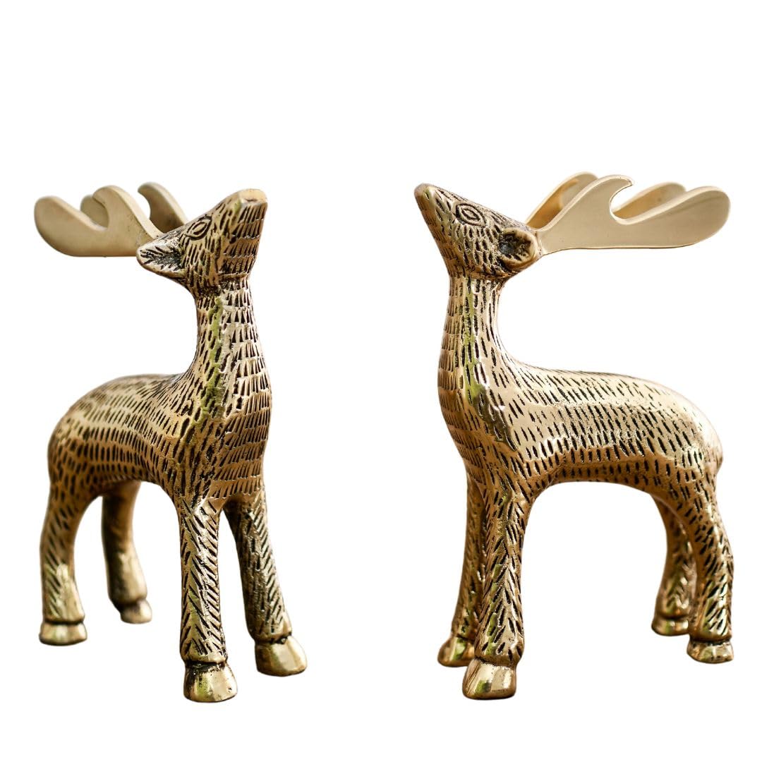 BEHOMA Aluminium Dancing Peacock Pair Figurine for Good Luck and Love | for Home Decor Tabletop Living Showpiece for Valentine's Day, Birthday(Scented Glass Votive Candle Included), Gold,18.5 Cm,11 Cm