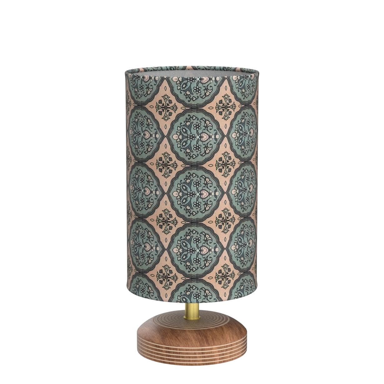 ExclusiveLane 'Paisely' Wooden Bedside LED Table Lamp Side Table Lamp for Bedroom&Living Room(14 Inch,Wood,Without Bulb,Pack of 1)|Table Lamps for Home Decoration Office Study Side Lamp