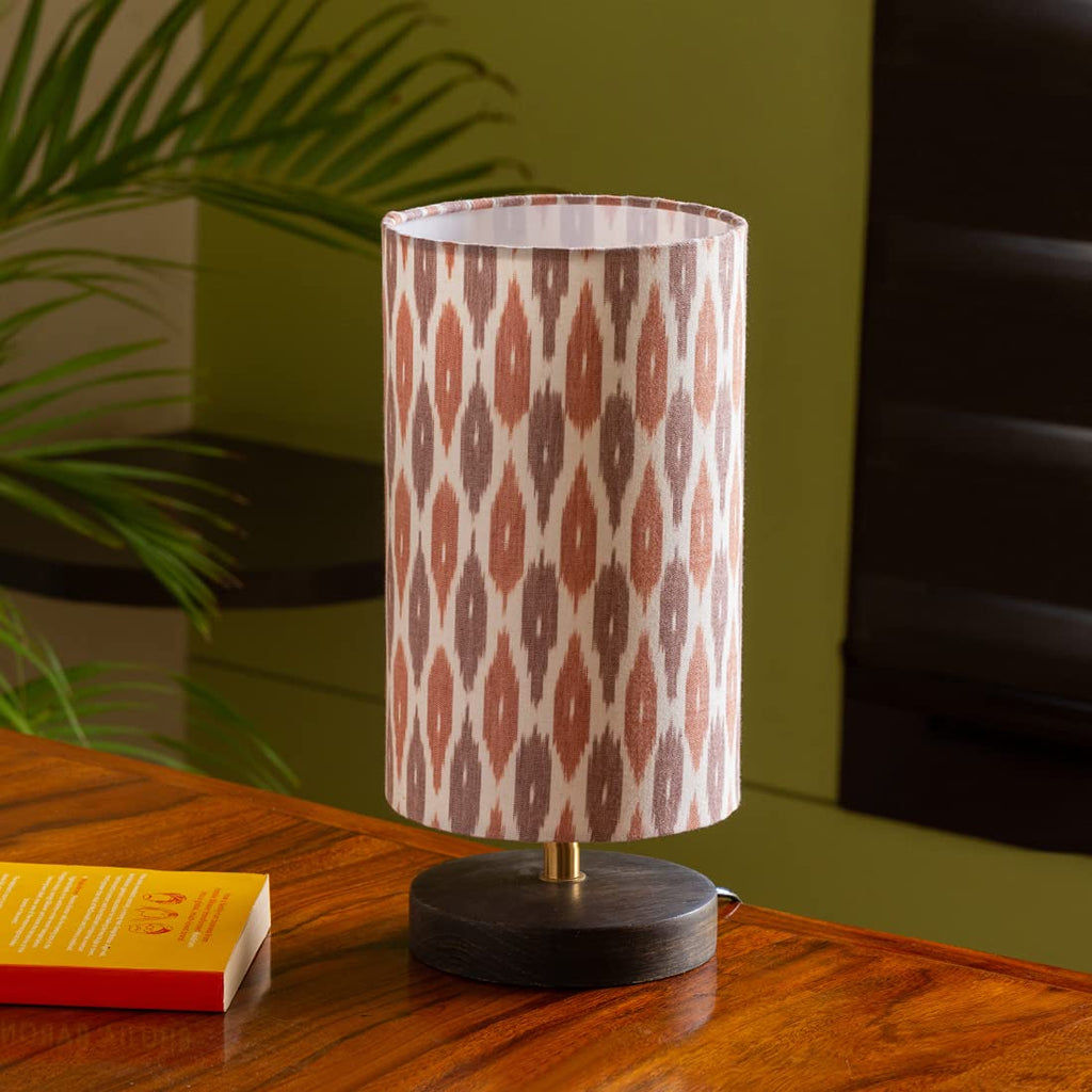 ExclusiveLane 'Paisely' Wooden Bedside LED Table Lamp Side Table Lamp for Bedroom&Living Room(14 Inch,Wood,Without Bulb,Pack of 1)|Table Lamps for Home Decoration Office Study Side Lamp