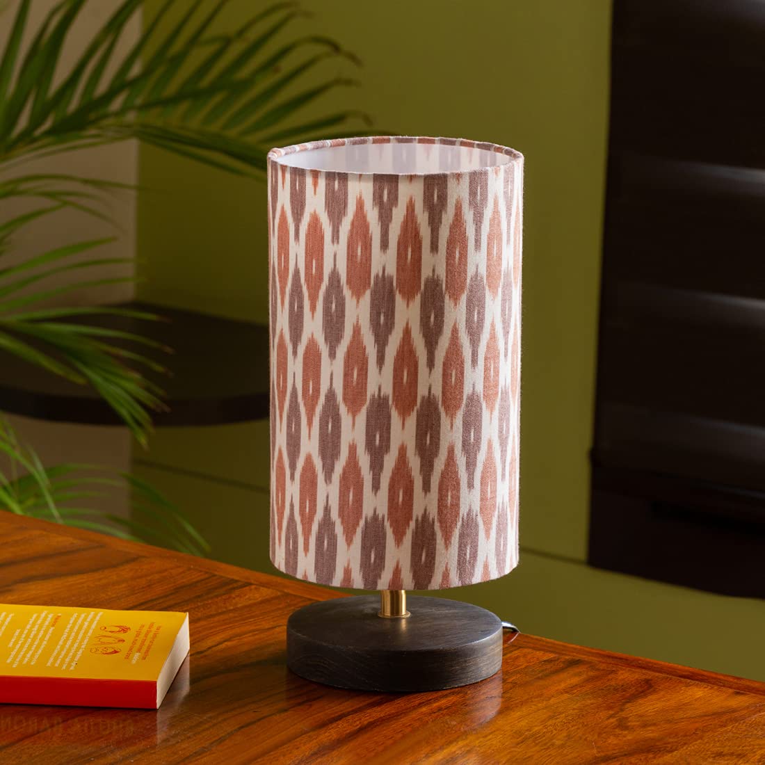 ExclusiveLane 'Paisely' Wooden Bedside LED Table Lamp Side Table Lamp for Bedroom&Living Room(14 Inch,Wood,Without Bulb,Pack of 1)|Table Lamps for Home Decoration Office Study Side Lamp