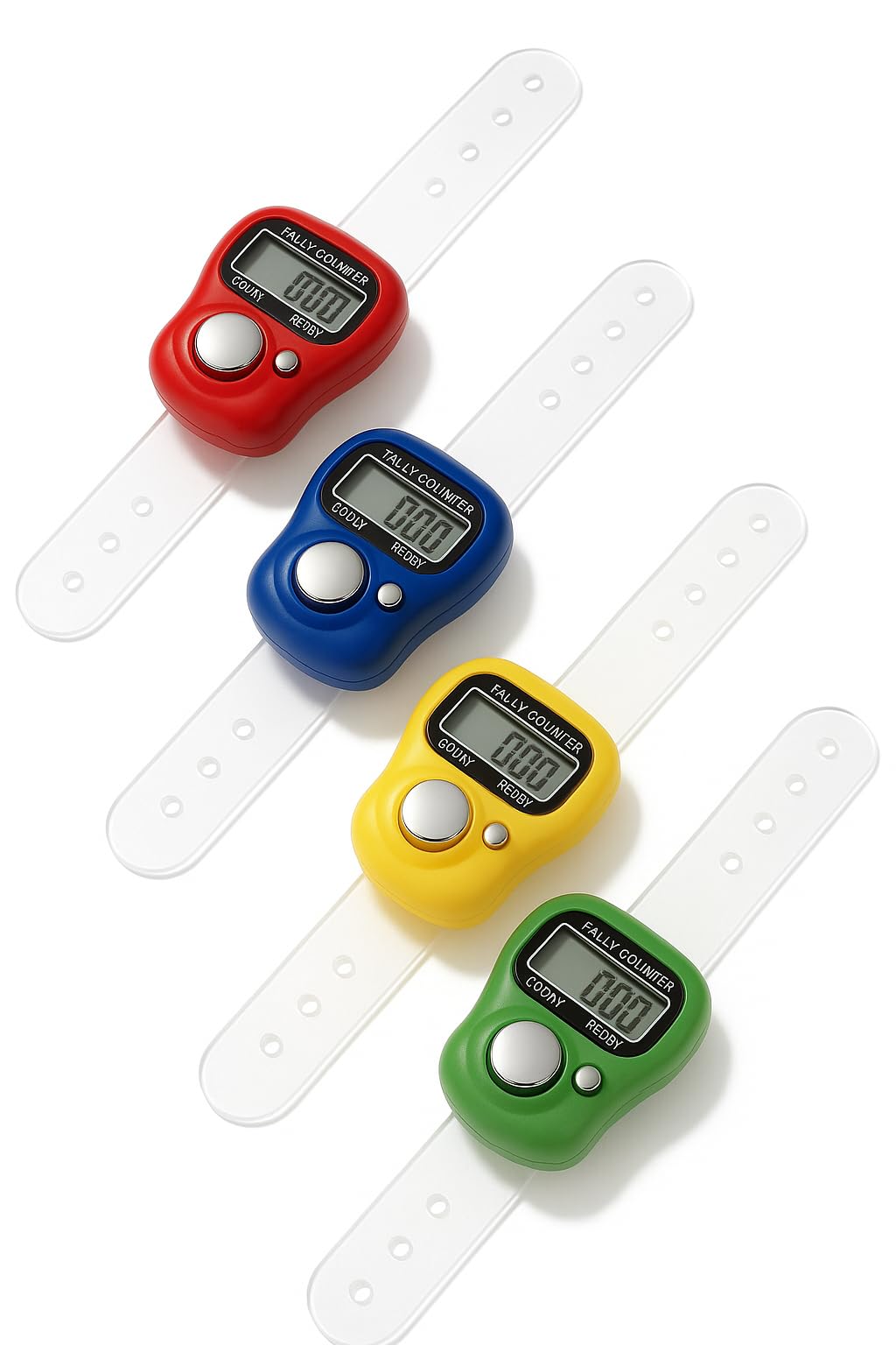 QEEIG Multiuse Finger Counter Portable Hand Finger Ring Counting Machine Digital Head Electronic Tally Counter Jap Counting Device for Mantra Jaap Multi-Colour | 11 cm | Pack of - 02| Rose KULI
