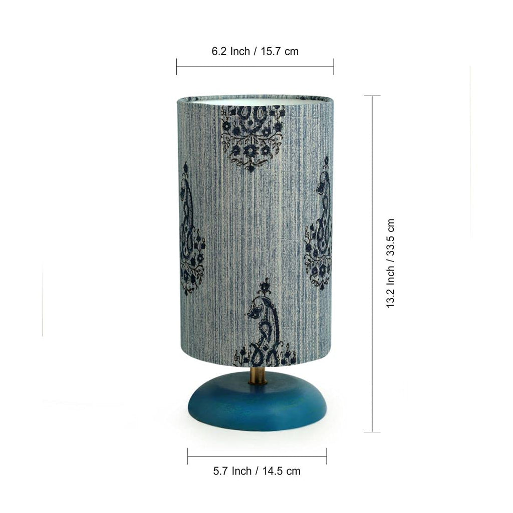 ExclusiveLane 'Paisely' Wooden Bedside LED Table Lamp Side Table Lamp for Bedroom&Living Room(14 Inch,Wood,Without Bulb,Pack of 1)|Table Lamps for Home Decoration Office Study Side Lamp