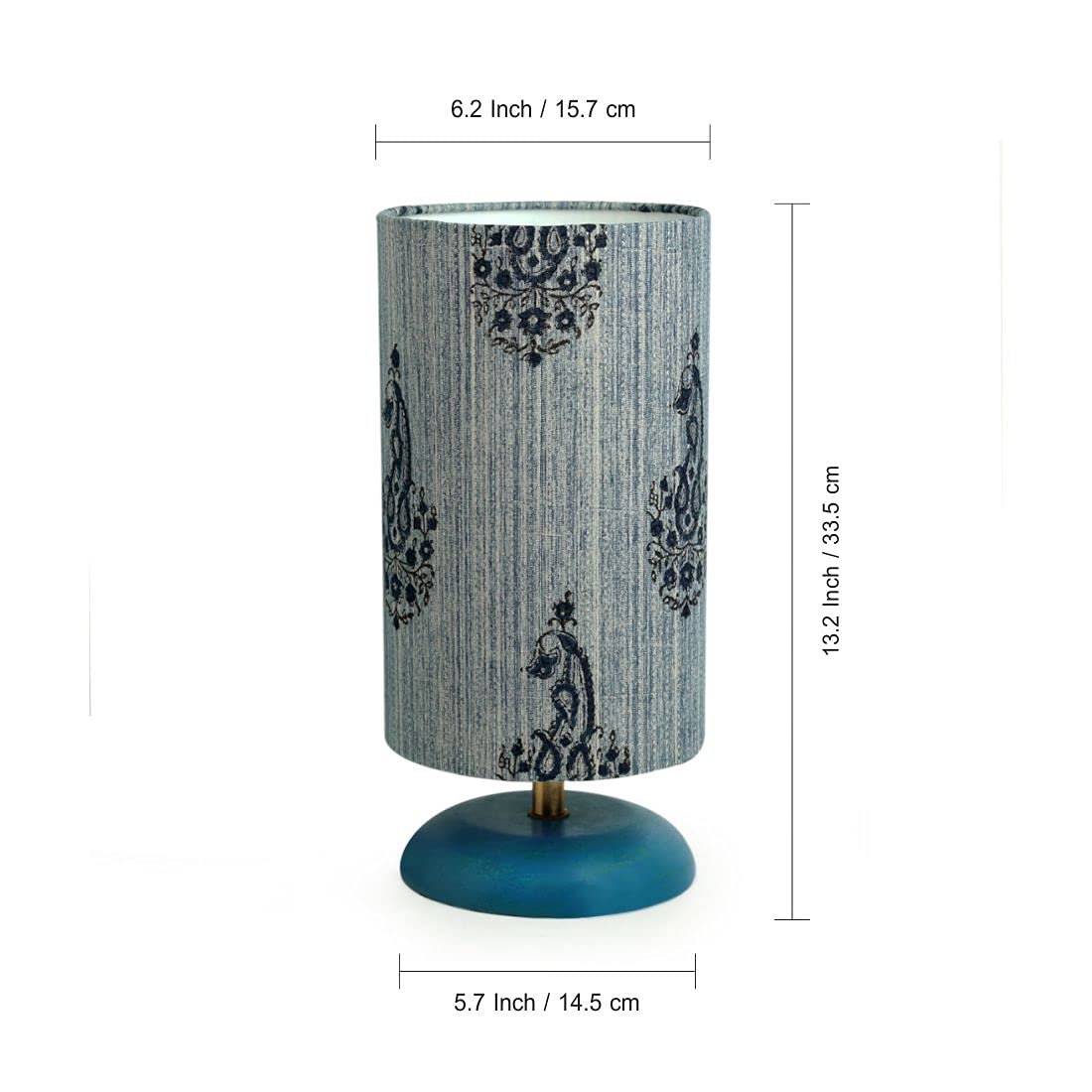 ExclusiveLane 'Paisely' Wooden Bedside LED Table Lamp Side Table Lamp for Bedroom&Living Room(14 Inch,Wood,Without Bulb,Pack of 1)|Table Lamps for Home Decoration Office Study Side Lamp