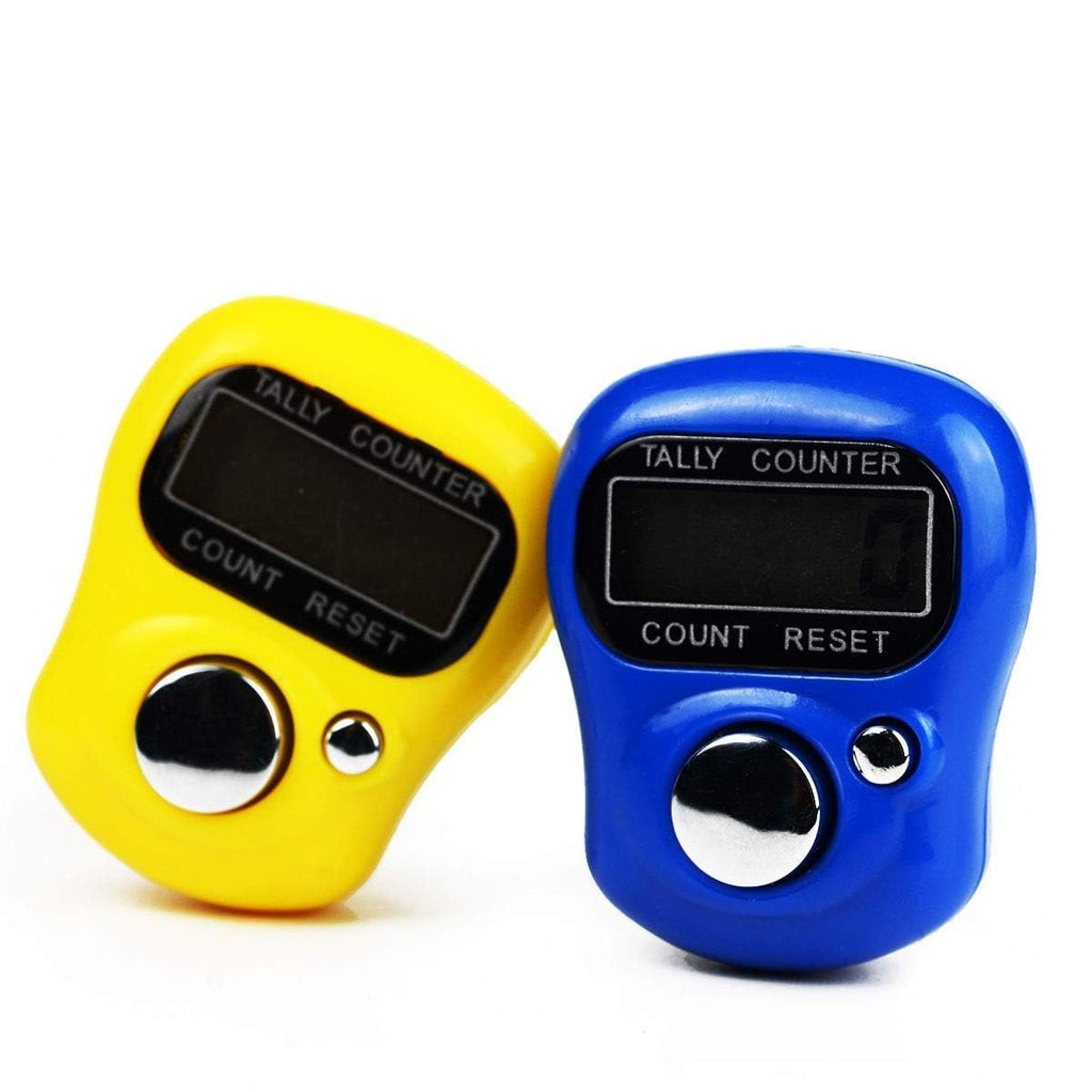 QEEIG Multiuse Finger Counter Portable Hand Finger Ring Counting Machine Digital Head Electronic Tally Counter Jap Counting Device for Mantra Jaap Multi-Colour | 11 cm | Pack of - 02| Rose KULI