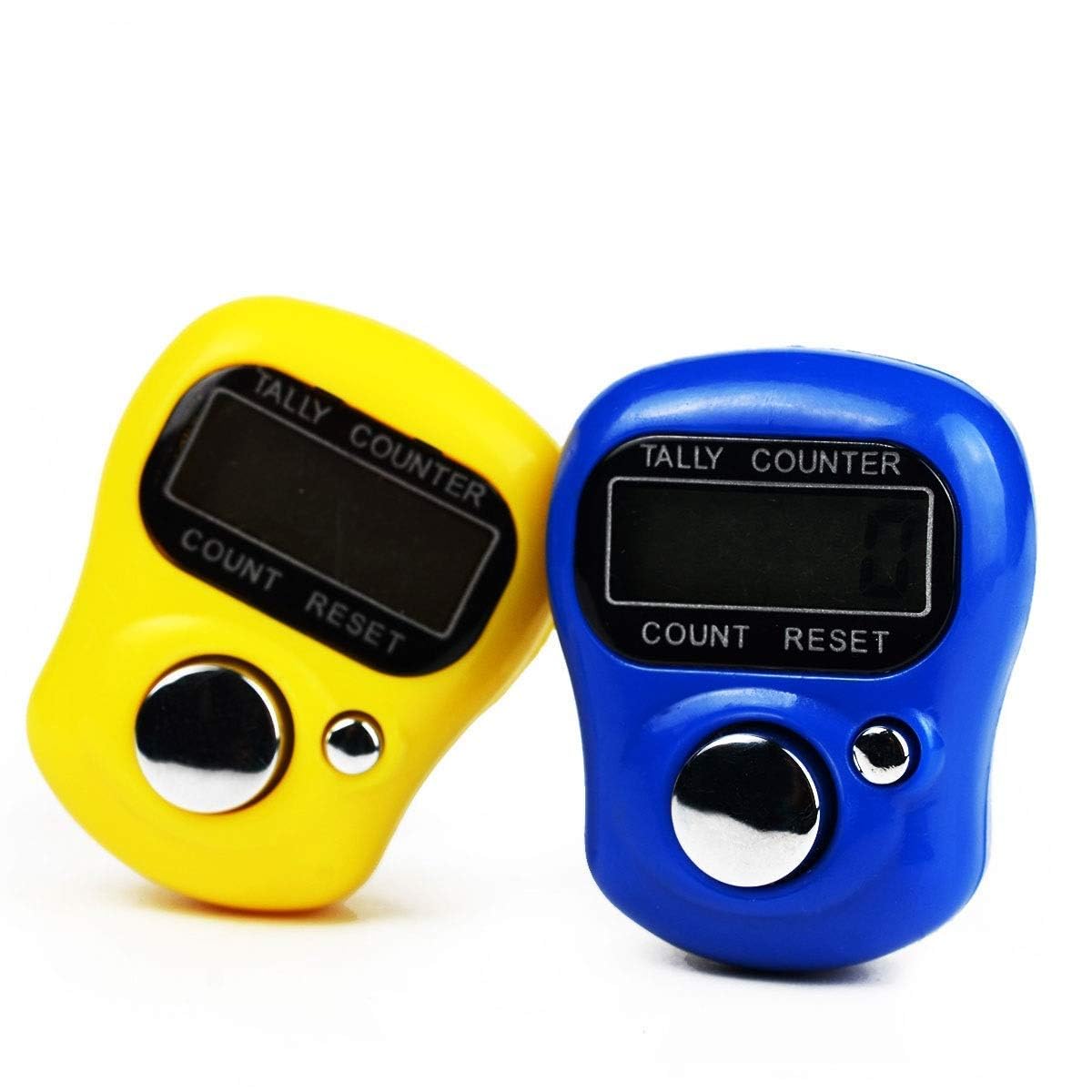QEEIG Multiuse Finger Counter Portable Hand Finger Ring Counting Machine Digital Head Electronic Tally Counter Jap Counting Device for Mantra Jaap Multi-Colour | 11 cm | Pack of - 02| Rose KULI