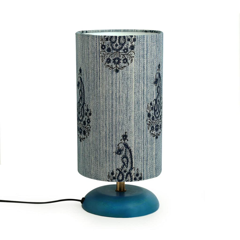 ExclusiveLane 'Paisely' Wooden Bedside LED Table Lamp Side Table Lamp for Bedroom&Living Room(14 Inch,Wood,Without Bulb,Pack of 1)|Table Lamps for Home Decoration Office Study Side Lamp