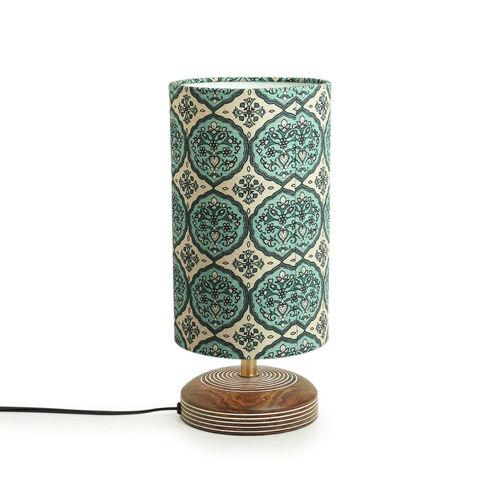 ExclusiveLane 'Paisely' Wooden Bedside LED Table Lamp Side Table Lamp for Bedroom&Living Room(14 Inch,Wood,Without Bulb,Pack of 1)|Table Lamps for Home Decoration Office Study Side Lamp