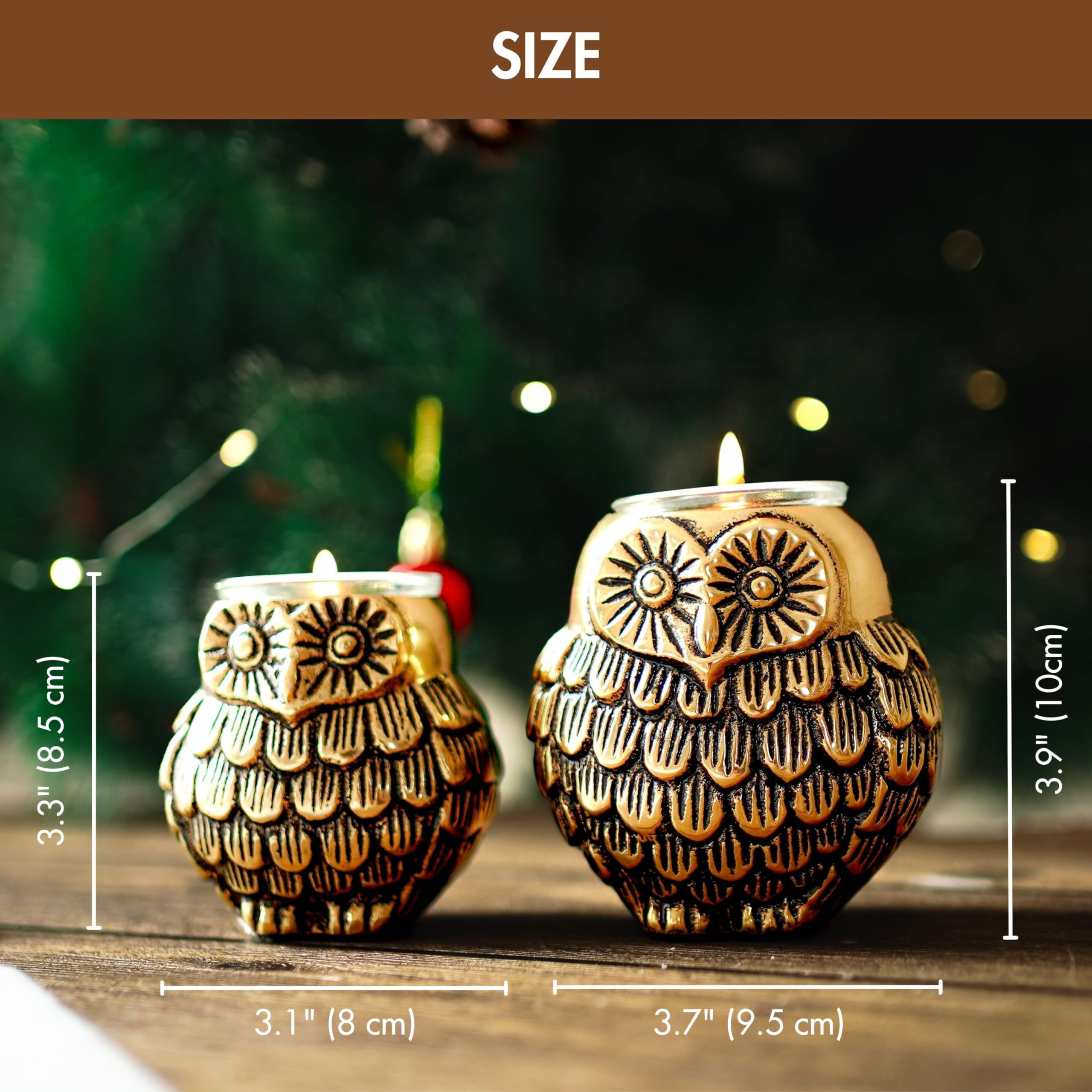 BEHOMA Aluminium Dancing Peacock Pair Figurine for Good Luck and Love | for Home Decor Tabletop Living Showpiece for Valentine's Day, Birthday(Scented Glass Votive Candle Included), Gold,18.5 Cm,11 Cm