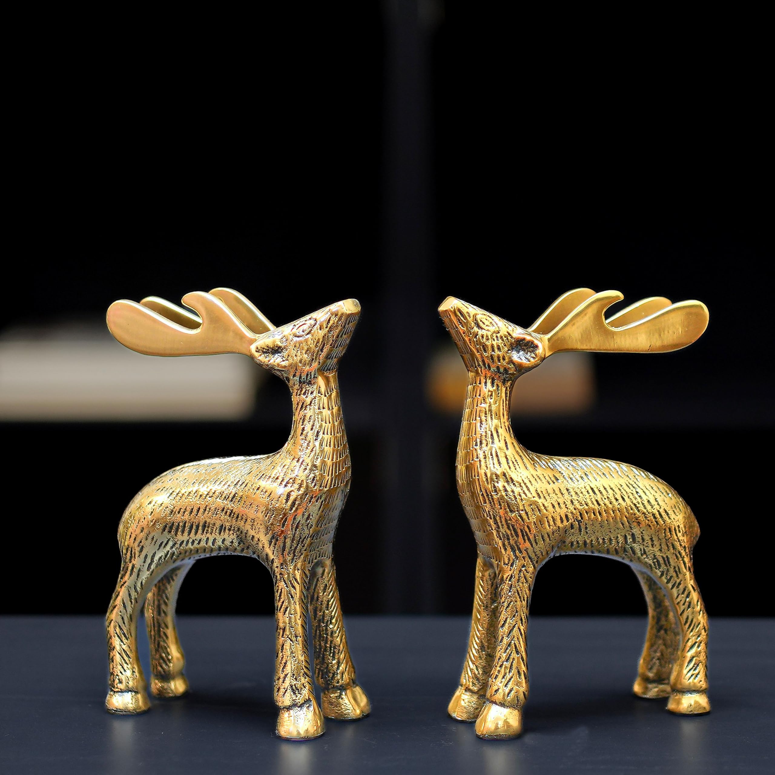 BEHOMA Aluminium Dancing Peacock Pair Figurine for Good Luck and Love | for Home Decor Tabletop Living Showpiece for Valentine's Day, Birthday(Scented Glass Votive Candle Included), Gold,18.5 Cm,11 Cm