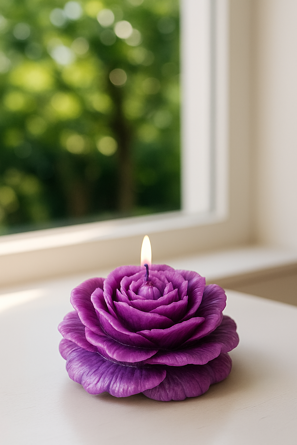 SidhArts™ Rose Bloom Wax Candles – Set of 4 | Handcrafted Floral Candles for Home Decor, Gifting & Festive Vibes