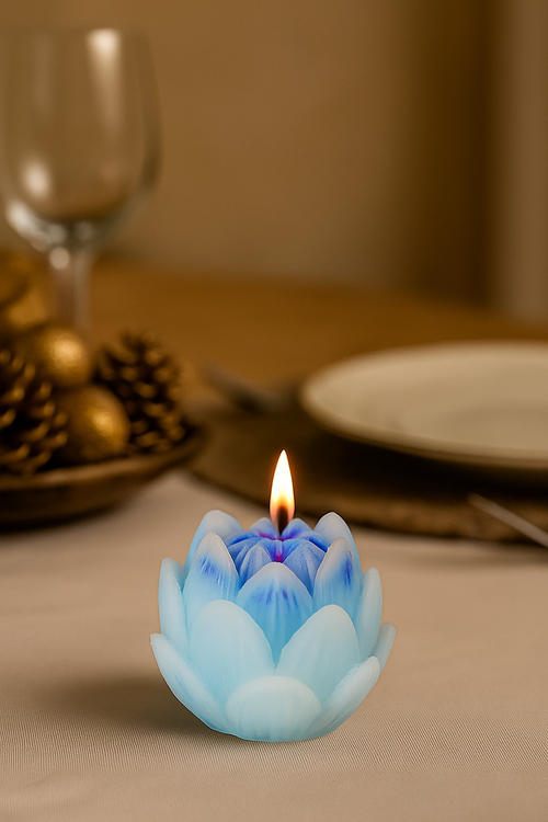 SidhArts Luxury Handcrafted Floral Candles Set of 3– Lotus & Rose Designs for Home Decor & Gifting