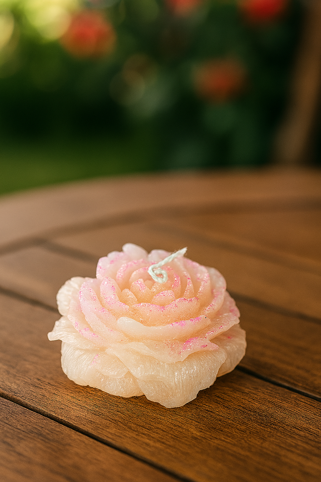 SidhArts™ Rose Bloom Wax Candles – Set of 4 | Handcrafted Floral Candles for Home Decor, Gifting & Festive Vibes