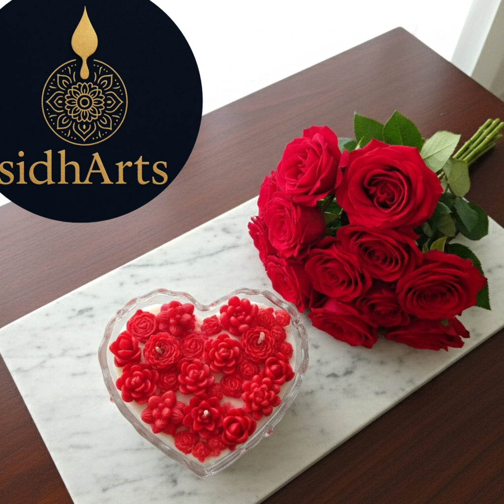 Handcrafted Heart-Shaped Rose Flower Candle – Luxury Decorative Gift for Home & Occasions