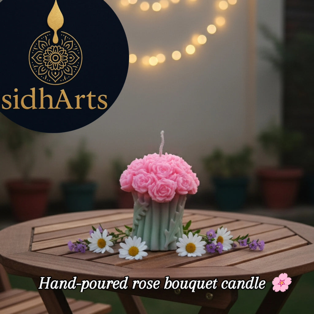 Hand-poured Rose Bouquet Candle