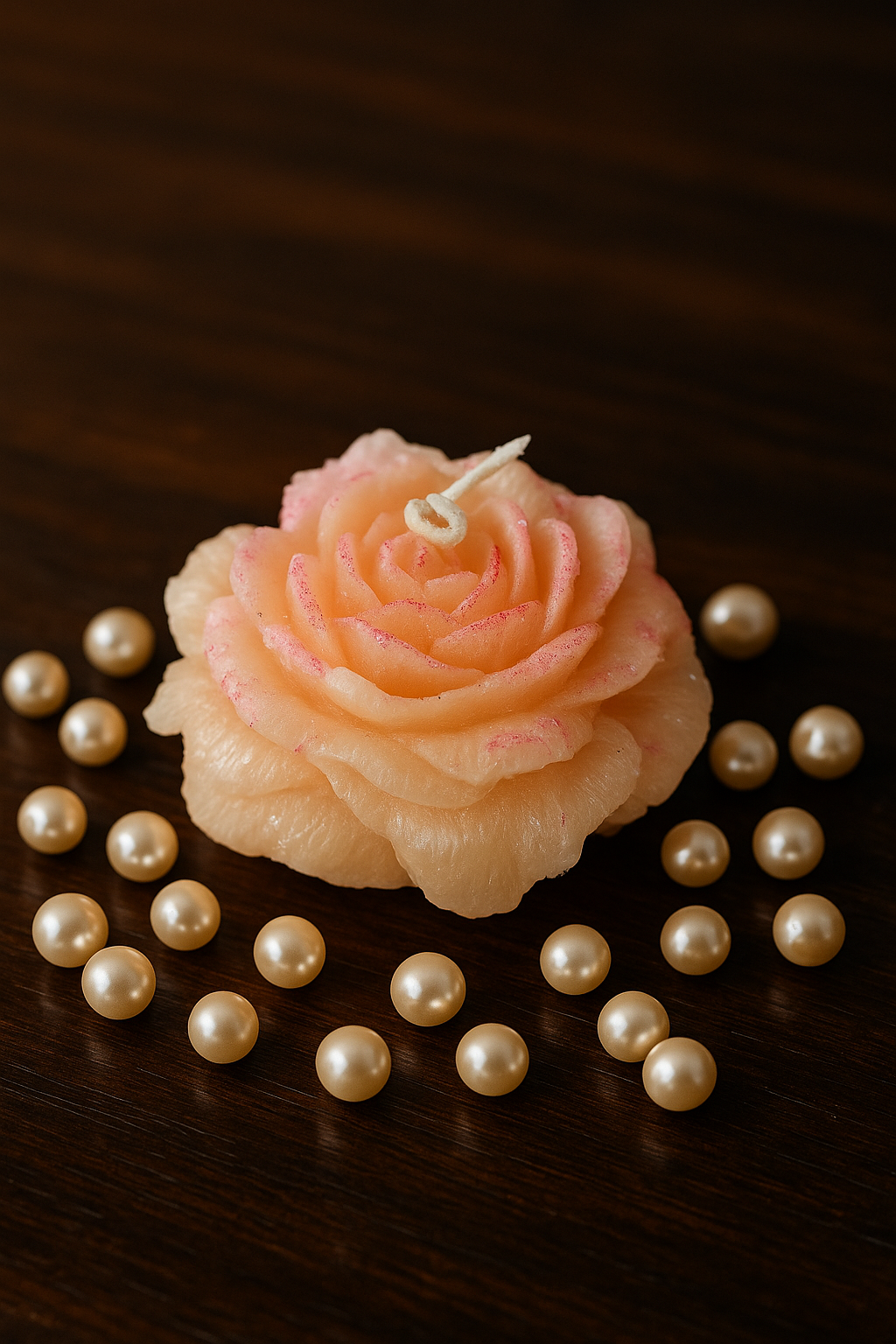 SidhArts™ Rose Bloom Wax Candles – Set of 4 | Handcrafted Floral Candles for Home Decor, Gifting & Festive Vibes