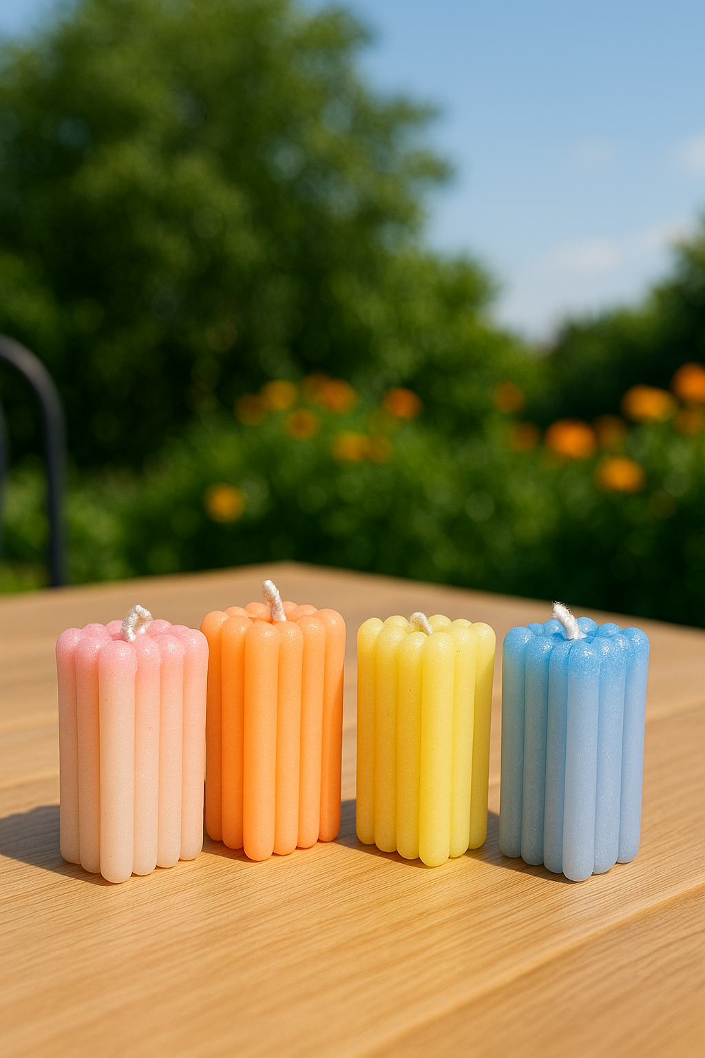 SidhArts Premium Square Pillar Candle Set of 4 | Handcrafted Wax  for Every Occasion